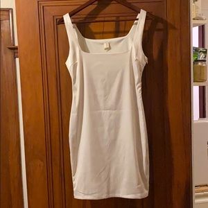 White satin bodycon dress